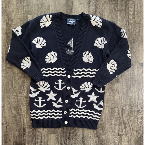 Vintage Best American Clothing Co Cotton Blend Nautical Button Cardigan Size S - Picture 2 of 16